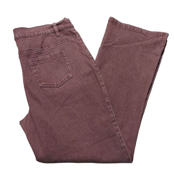 DG2 Diane Gilman Petite Classic Stretch Patchwork Chocolate Brown Denim Jeans - Picture 1 of 5